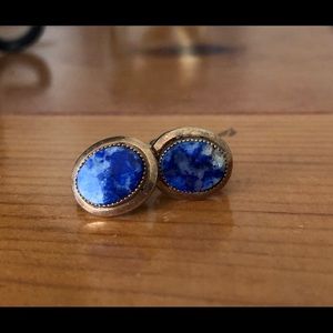 14K GF VINTAGE Lapis Earrings